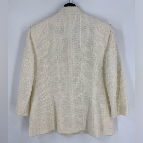 Andrew GN Women’s Tweed Jacket Button Front White Size 48 (16US) - Picture 6 of 6